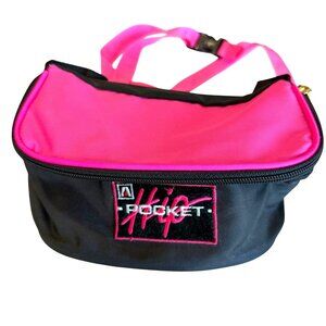 Academy Broadway Hip Pocket VTG Waist Bag Neon Pink Black Adjustable Strap Zip